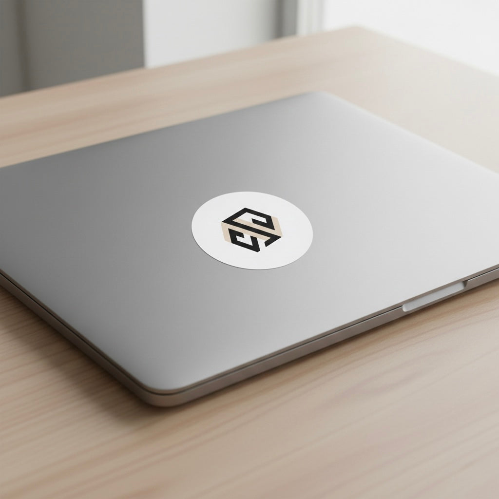 Custom circle vinyl stickers for logo branding on labtop