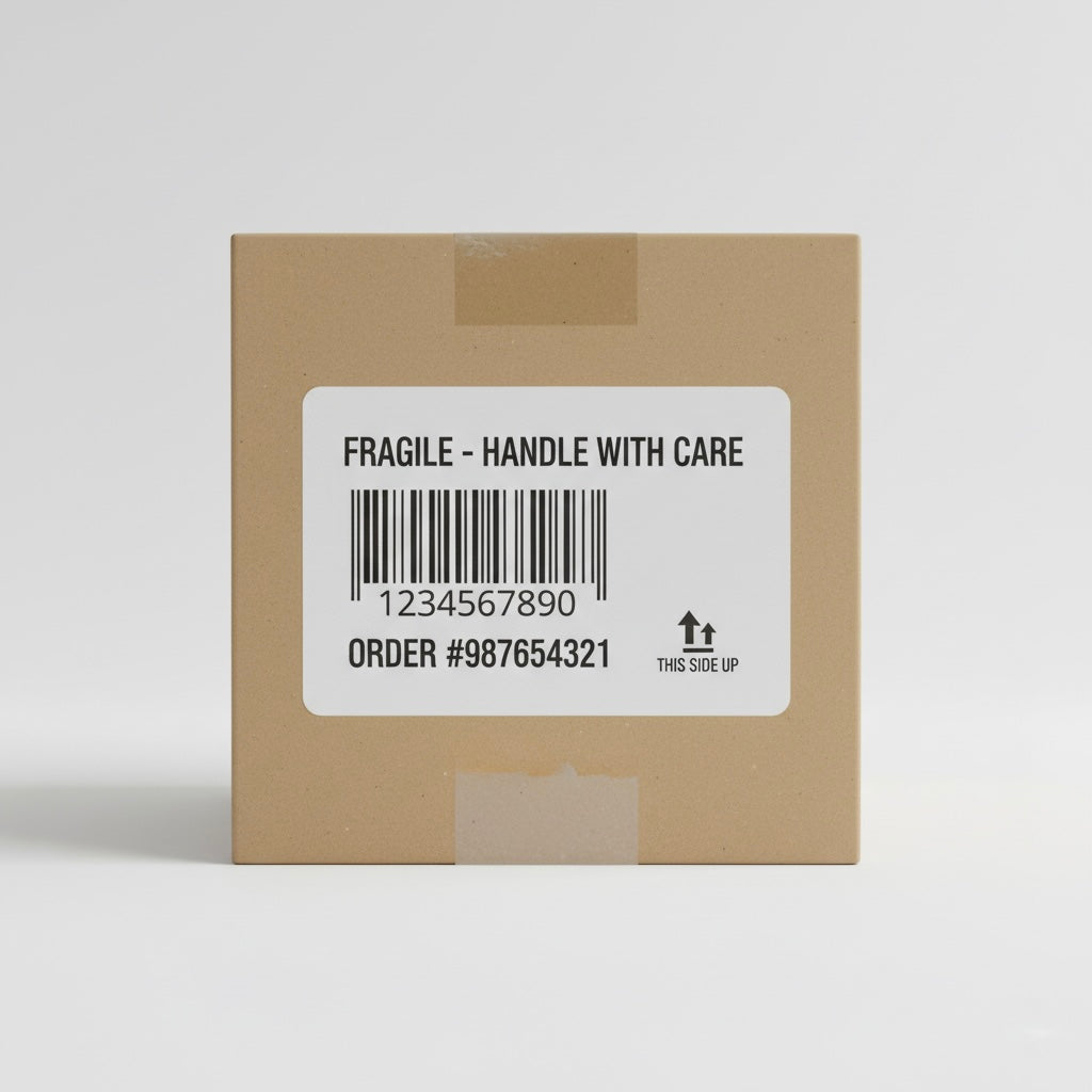 Rectangle shipping label sticker for packaging and logistics